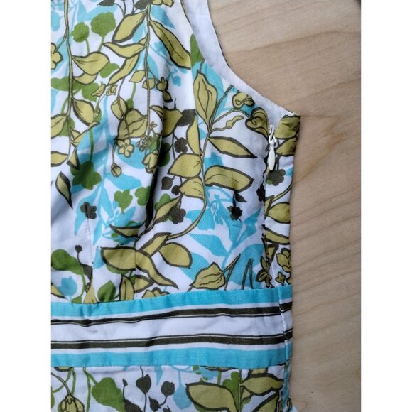 Ann Taylor LOFT Womens Petite Sleeveless V-Neck Floral Top 8P Green - Picture 4 of 11